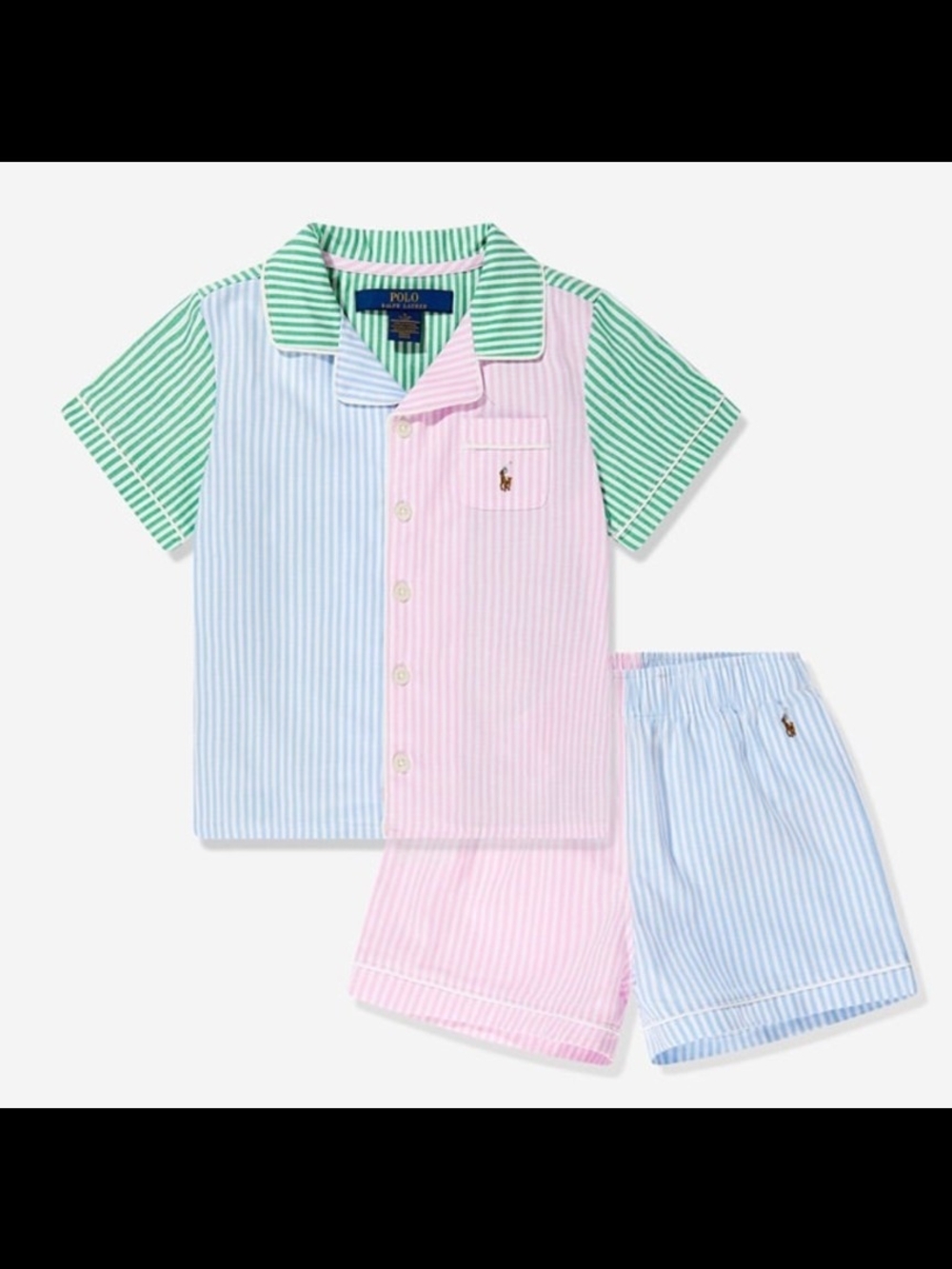 Girls Oxford Short Pyjama Set in Multicolour